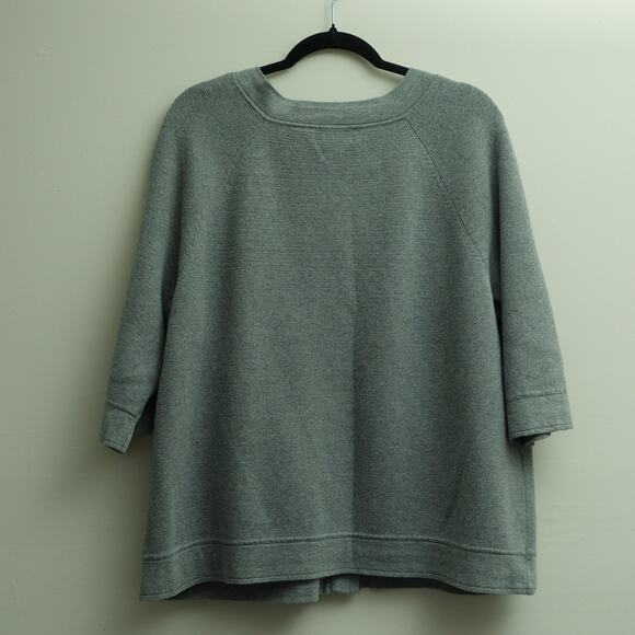 Preswick & Moore Womens Button-Up Cardigan 3/4 Sleeve Cotton Gray Plus Size 1X - Picture 7 of 9